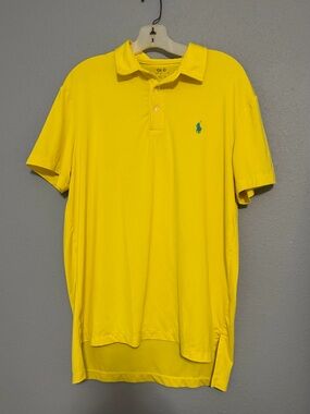 Ralph Lauren Men’s Bright Yellow Polo with Teal Logo